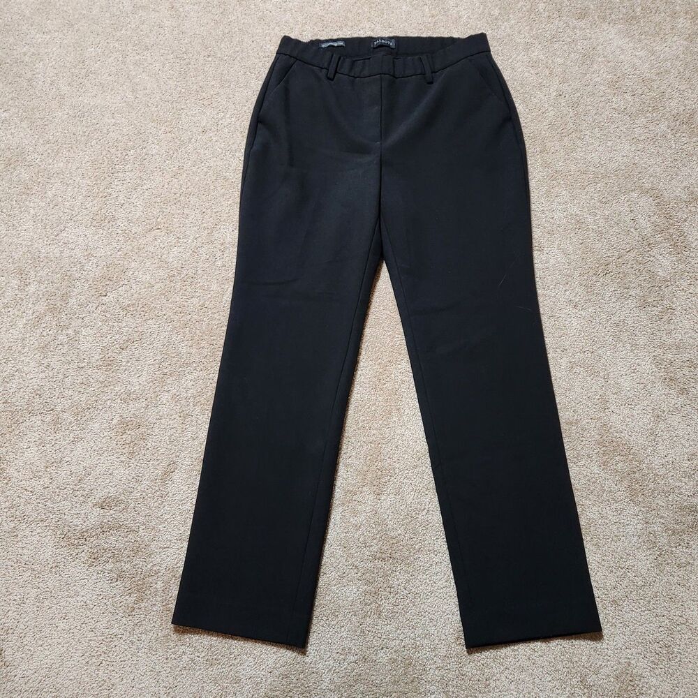 Talbots Cambridge Pants Women 6P Black Mid Rise Straight Leg